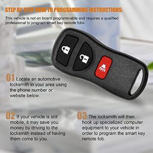 VOFONO Keyless Entry Remote Car Key Fob Car Fits for Nissan Frontier / Armada / Murano / Pathfinder / Titan / Versa / Xterra / Quest , Infiniti QX4 / FX35 / FX45 FCC ID: KBRASTU15, CWTWB1U733 (2 Pack)