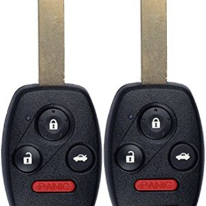 Key Fob OUCG8D-380H-A Mushan Replacement Ignition Car Key Keyless Entry Uncut for Honda 2003 2004 2005 2006 2007 Accord,2010 Element (2Pcs)