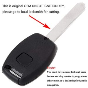 Key Fob OUCG8D-380H-A Mushan Replacement Ignition Car Key Keyless Entry Uncut for Honda 2003 2004 2005 2006 2007 Accord,2010 Element (2Pcs)