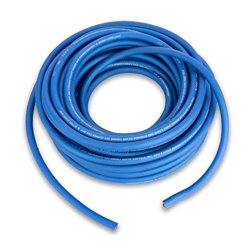 NVX XW4BL5 5 ft. of Metallic Powder Blue EnvyFlex True Spec 4-Gauge Power/Ground Wire Cable