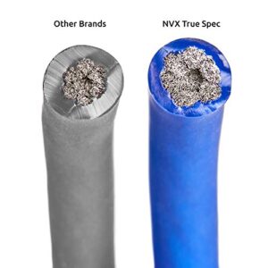 NVX XW4BL5 5 ft. of Metallic Powder Blue EnvyFlex True Spec 4-Gauge Power/Ground Wire Cable