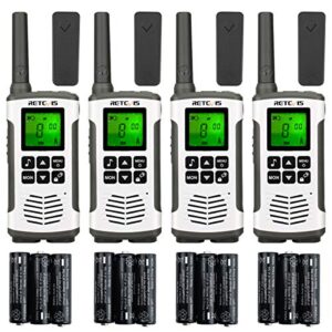 retevis rt45 walkie talkies, long range walkie talkies for adults, family 2 way radio noaa, flashlight, vox, rechargeable two way radio 4 pack for hiking, camping, cruise ships