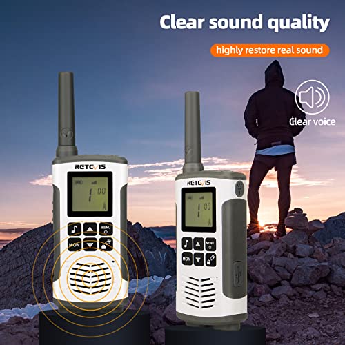 Retevis RT45 Walkie Talkies, Long Range Walkie Talkies for Adults, Family 2 Way Radio NOAA, Flashlight, VOX, Rechargeable Two Way Radio 4 Pack for Hiking, Camping, Cruise Ships