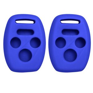 keyless2go replacement for silicone cover protective case for 4 button remote keys kr55wk49308 mlbhlik-1t oucg8d-380h-a – blue (2 pack)