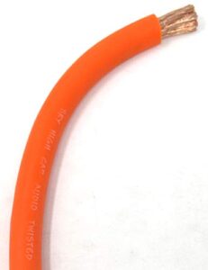 ofc 2/0 gauge awg orange power ground wire sky high car audio sold by the foot ft