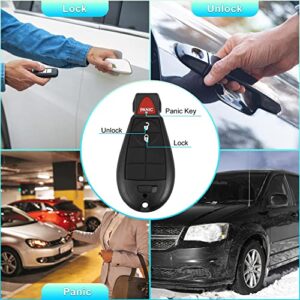 X AUTOHAUX Replacement Keyless Entry Remote Car Key Fob M3N5WY783X 433Mhz for Dodge Grand Caravan Challenger Charger Durango for Ram 3 Button with Door Key