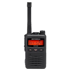 2 Motorola EVX-S24 Digital UHF Display Radio & 2 MH-89A4B C-Ring Headsets Designed for Your Security Team