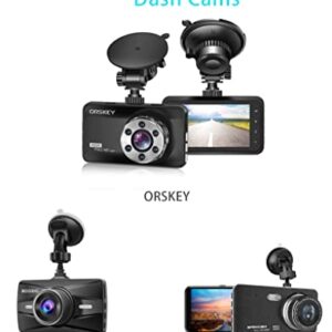 Glucrean Dash Cam Mount Compatible with ORSKEY / BOOGIIO / Apexcam / Ajvvf Dashcam, Suction Cup Mount Easy to Install and Use, Strong Suction Power Hight Durability and Removeable 2 Pcs