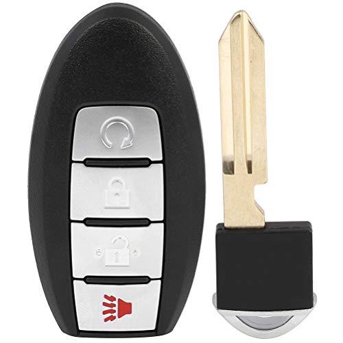 cciyu X 1 Remote UNCUT ignition key fob 4 Buttons Keyless Entry Remote Fob 433 MHZ 4A chips 17 18 for Nissan Rogue with FCC/OE S180144109 KR5S180144106 7812D-for S108106 285E3-6FL2B