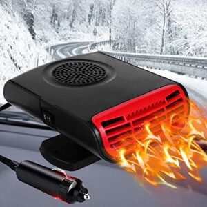 car heater,12v 150w portable car heater defroster fans, 2 in 1 heating & cooling fast heating defrost defogger with plug in cigarette lighter, window defroster for car, suv, jeeps, trucks, black