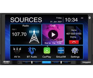 jensen car710w 7” mechless multimedia receiver with wireless apple carplay l supports android devices l siriusxm-ready l built-in bluetooth