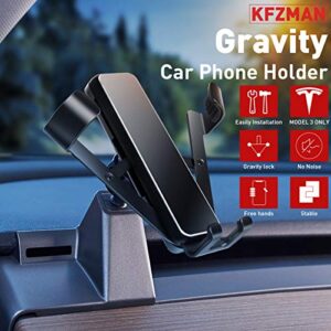 KFZMAN Car Phone Mount for Tesla Model 3 Model Y, Model 3 Phone Holder Left Dashboard with 360 Degree Adjustable Joint, Custom Fit with Tesla Model 3 Model Y