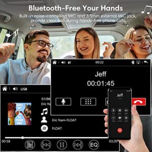 7" Double Din Car Stereo with Dash Cam, Supporting Carplay, Android Auto, Bluetooth, AHD Backup Camera, Full HD Touchscreen, Mirror Link, Subw, USB/TF/AUX, AM/FM Car Radio