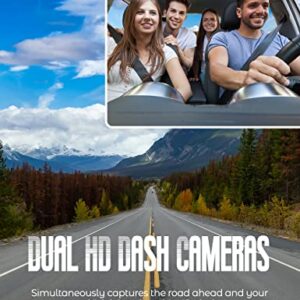 Dual Dash Cam, Dash Cam 2K Front and 1080P Cabin Dash Camera, 2.5K 2560x1440P@60fps Single Front, Dual Sensor, Infrared Night Vision, App Control, 24hr Parking Mode, Built-in GPS, VD009