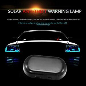 TOTMOX Solar Car Alarm Led Light - Fake Solar Anti-Theft Flashing Light - Security System Warning Self Charge Lamp Blue