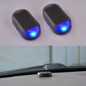 TOTMOX Solar Car Alarm Led Light - Fake Solar Anti-Theft Flashing Light - Security System Warning Self Charge Lamp Blue