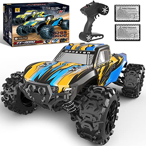 GUOKAI Remote Control Car All Terrain 4 Wheel Drive Rock Crawler RC Monster Truck High Speed with Two Shells and Batteries