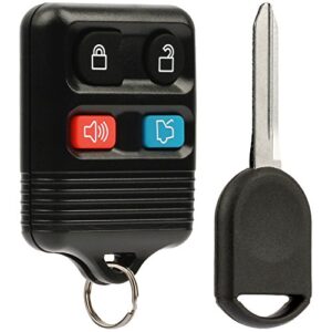 car key fob keyless entry remote fits ford, lincoln, mercury, mazda with ignition key (cwtwb1u331 gq43vt11t cwtwb1u345 4-btn)