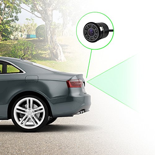 Pyle PLCM12 Rearview Backup Parking Assist Camera (Waterproof Night Vision Cam, Distance Scale Line Display, Flush Mount)