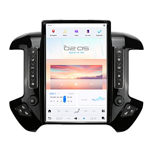 NAKEVICH 14.4 Inch Qualcomm Android 11 Car Radio for Chevrolet Silverado GMC Sierra 2014-2019 Stereo Upgrade Tesla Style Dash 2K IPS Touch Screen Android Auto GPS Navigation Multimedia Play