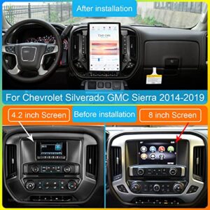 NAKEVICH 14.4 Inch Qualcomm Android 11 Car Radio for Chevrolet Silverado GMC Sierra 2014-2019 Stereo Upgrade Tesla Style Dash 2K IPS Touch Screen Android Auto GPS Navigation Multimedia Play