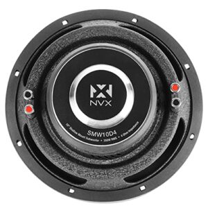 NVX SMW10D4 700W Peak (350W RMS) S-Series Shallow-Mount 10" Dual 4-Ohm Subwoofer