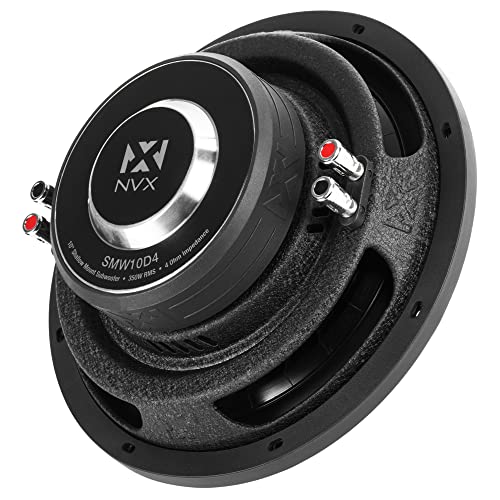 NVX SMW10D4 700W Peak (350W RMS) S-Series Shallow-Mount 10" Dual 4-Ohm Subwoofer