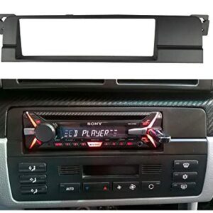 Logo Installation Dash Kit 1 Din Radio Fascia for BMW 3 Series (E46) 1998-2005 DVD Stereo Panel Dash Mount Trim Kit Surround Frame Plate in-Dash Mounting Kits (Color Name : Fascia with Wiring)