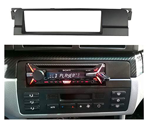 Logo Installation Dash Kit 1 Din Radio Fascia for BMW 3 Series (E46) 1998-2005 DVD Stereo Panel Dash Mount Trim Kit Surround Frame Plate in-Dash Mounting Kits (Color Name : Fascia with Wiring)