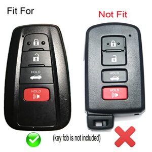 Coolbestda 2Pcs Rubber 4buttons Key Fob Protector Case Keyless Entry Holder Cover Skin Jacket for 2019 2020 2021 Toyota Highlander Camry Avalon C-HR Prius Corolla HYQ14FBC