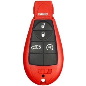 1 new red 5 buttons keyless entry remote start car key fob m3n5wy783x iyz-c01c for challenger charger durango 300 and jeep grand cherokee