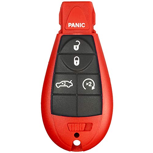 1 New Red 5 Buttons Keyless Entry Remote Start Car Key Fob M3N5WY783X IYZ-C01C For Challenger Charger Durango 300 and Jeep Grand Cherokee