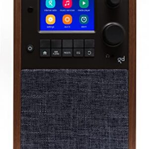 Grace Digital Mondo Alto and Stereo Speaker Bundle, Bluetooth, Wi-Fi, Internet Radio, 7-Day Alarm – Microphone Free (Walnut)