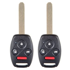 scitoo 2pcs uncut car key fob keyless entry remote replacement for 2006-2013 for civic fcc 35111-sva-305 35111-sva-306 35118-tr0-a00 4 buttons