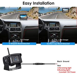 Digital Wireless Backup Camera System Kit,No Interference,IP69 Waterproof Wireless Rear View Camera 7 Inch LCD Wireless Reversing Monitor For Truck/Semi Trailer/Box Truck/RV WX02