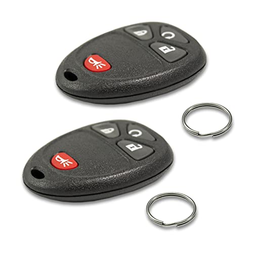 Keyless2Go Replacement for Keyless Entry Car Key Vehicles That Use 4 Button 15913421 OUC60270, Self-programming - 2 Pack