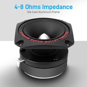 Pyramid 1" Audio Car Tweeter Speaker - Aluminum Die-Cast Frame, 300 Watt Peak, 2k-20kHz Frequency Response, 4 to 8 Ohm, Heavy Duty 30 oz. Magnet Structure - 1 Tweeter - Pyramid TW44, Black, One Size