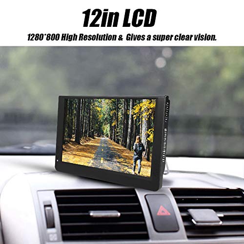 Small Flatscreen TV, Portable Widescreen LCD Display, 12" Portable Widescreen LCD TV with Remote Control Color Screen 1080P ATV/UHF/VHF, 1280800 Digial TV and ATV Support AV in/Out, MMC Card