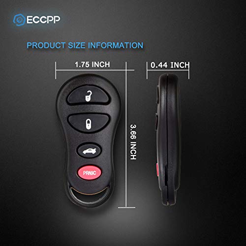 ECCPP for Jeep Liberty Keyless Entry Remote Key Fob for Jeep for Dodge Series GQ43VT17T (Pack of 2)