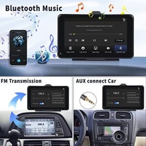 CAMECHO Apple CarPlay & Android Auto Car Stereo, 7" Touch Screen Portable Navigation Devices Car Radio with Apple Airplay,Bluetooth, Mirror Link, Voice Control, Dash or Windshield Mount