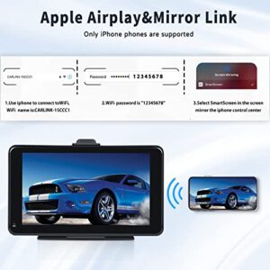 CAMECHO Apple CarPlay & Android Auto Car Stereo, 7" Touch Screen Portable Navigation Devices Car Radio with Apple Airplay,Bluetooth, Mirror Link, Voice Control, Dash or Windshield Mount