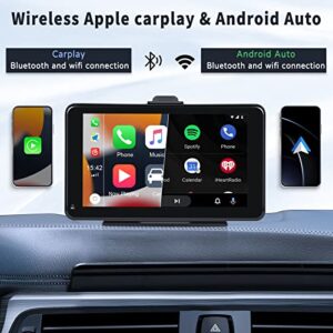 CAMECHO Apple CarPlay & Android Auto Car Stereo, 7" Touch Screen Portable Navigation Devices Car Radio with Apple Airplay,Bluetooth, Mirror Link, Voice Control, Dash or Windshield Mount