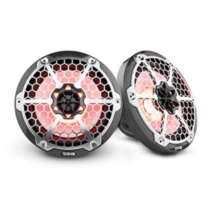 ds18 hydro cf-8m – high end carbon fibre coaxial speaker pair – 2-way marine speaker w/ integrated rgb lights – 450 watt – 100% uv stable – water resistant speakers – 8 inches