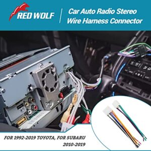RED WOLF Car Radio Reverse Wiring Harness Adapter Select for Toyota Corolla 1987-2010, Tundra 1999-2017, Scion 2005-2018, Lexus 1990-2003 Non JBL System, Replace OEM Stereo Wire Cable Female Plug