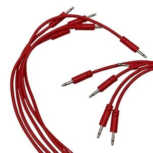 Starving Students Music Supplies Luigis Modular Supply Spaghetti Eurorack Patch Cables Package of 5 Red Cables, 24 60 cm