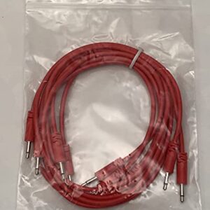 Starving Students Music Supplies Luigis Modular Supply Spaghetti Eurorack Patch Cables Package of 5 Red Cables, 24 60 cm