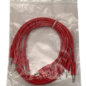 Starving Students Music Supplies Luigis Modular Supply Spaghetti Eurorack Patch Cables Package of 5 Red Cables, 24 60 cm