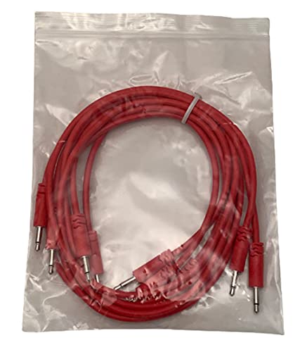 Starving Students Music Supplies Luigis Modular Supply Spaghetti Eurorack Patch Cables Package of 5 Red Cables, 24 60 cm