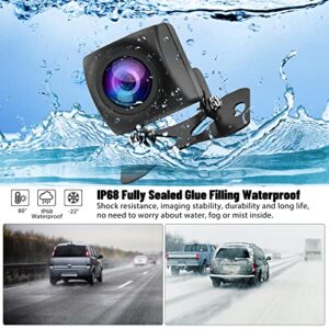 Car Backup Camera, AHD Rear View Camera Night Vision Waterproof Reverse Camera 170° Wide View Angel with Mount Brackets for Universal Cars, SUV, Trucks, RV and More