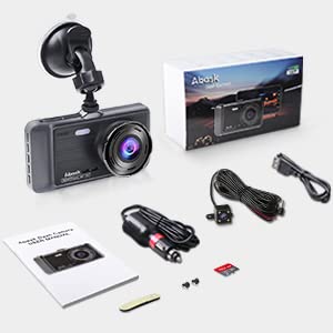 Dash Cam Abask,Dash Cam Front and Rear with 32G SD Card Included,4 inch Dash Camera for Cars, 1080P,170° Wide Angle,Night Vision WDR G-Sensor Parking Monitor Loop Recording Motion Detector